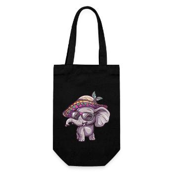 Elephant Comic Funny Sombrero - Gift Bag for Bottles - black - Front