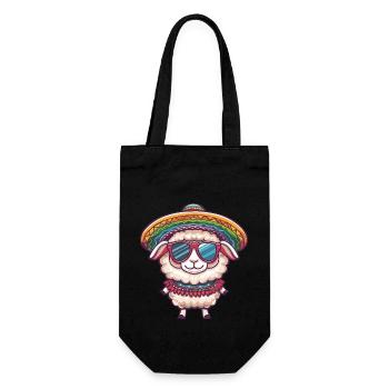 mouton bande dessinée drôle sombrero - Sac à bouteille - noir - Devant