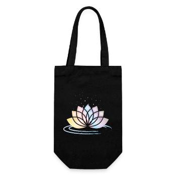 Stylized Pastel Flower Symbol with Water - Gift Bag for Bottles - black - Front