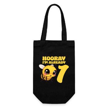 Bee Birthday Bee - Hooray i am already 1 - Gift Bag for Bottles - black - Front