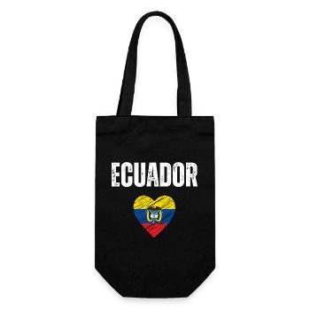 J’aime l’Équateur, drapeau de l’Équateur - Sac à bouteille - noir - Devant