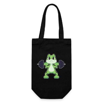 Frosch Bodybuilder Langhantel Bodybuilding - Geschenkbeutel für Flaschen - Schwarz - Vorne