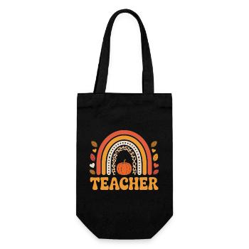 Teacher Autumn Gift - Gift Bag for Bottles - black - Front