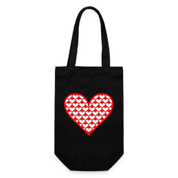 Herz Muster Design für Liebe und Romantik - Geschenkbeutel für Flaschen - Schwarz - Vorne