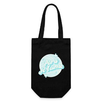 Paris I Love You Pastel Blue - Gift Bag for Bottles - black - Front