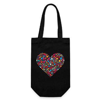 Fleckiges Punkt-gesprenkeltes Herz-Mosaik - Geschenkbeutel für Flaschen - Schwarz - Vorne