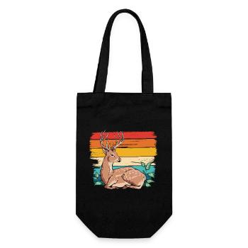 Deer in retro style - Gift Bag for Bottles - black - Front