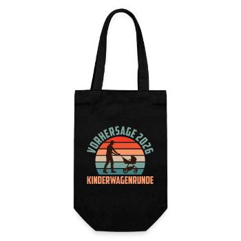 Werdender Vater VORHERSAGE 2026 KINDERWAGEN - Geschenkbeutel für Flaschen - Schwarz - Vorne