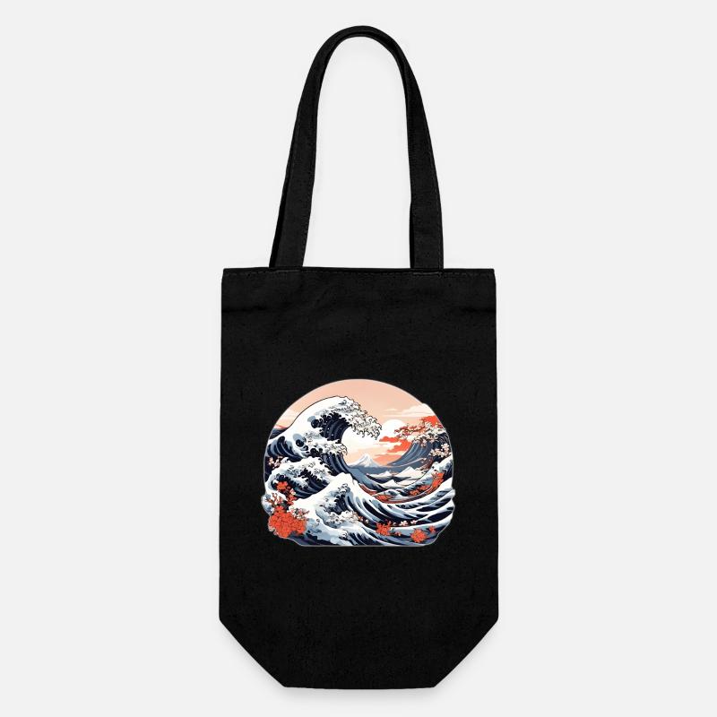 Grande Vague de Kanagawa - Sac à bouteille - noir