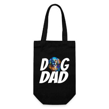 Golden Retriever Love Watercolor Art for Dog Dad - Gift Bag for Bottles - black - Front