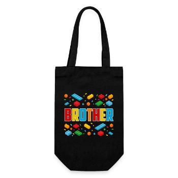 Bruder Brick Builder Kreative Familie Block Liebhaber - Geschenkbeutel für Flaschen - Schwarz - Vorne