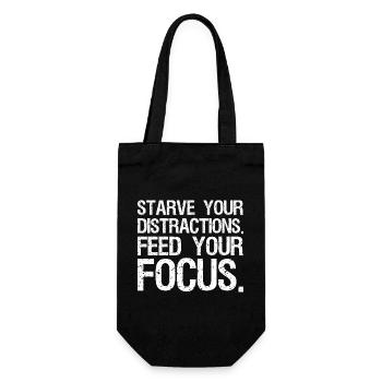 starve your distractions feed your focus - Geschenkbeutel für Flaschen - Schwarz - Vorne