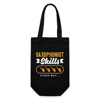 Saxophonist Skills Loading Funny Saxophone - Gift Bag for Bottles - black - Front