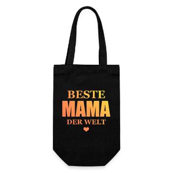 Beste Mama Der Welt - Geschenkbeutel für Flaschen - Schwarz - Vorne