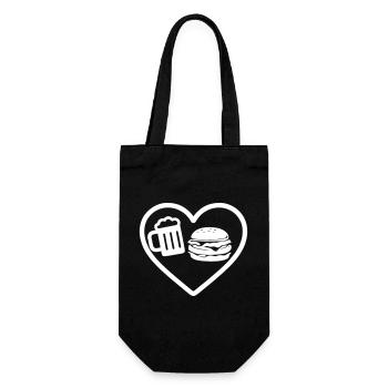 Heart Burger Beer - Gift Bag for Bottles - black - Front