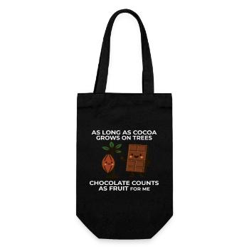 Chocolate is fruit – cocoa humor saying - Gift Bag for Bottles - black - Front