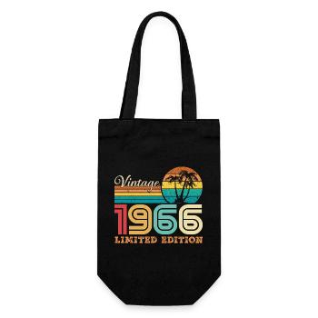1966 Vintage Retro 1966 Birthday Gift - Gift Bag for Bottles - black - Front