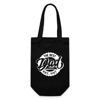 The Best Dad EST 1987 - Geschenkbeutel für Flaschen - Schwarz - Vorne