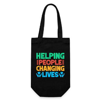 Volunteer Appreciation Helping People Changing - Gift Bag for Bottles - black - Front