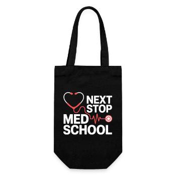 Med School Stethoscope Herz Tee - Geschenkbeutel für Flaschen - Schwarz - Vorne