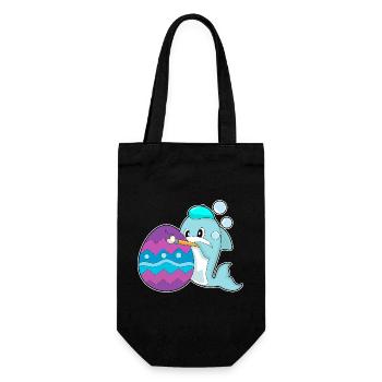 Dolphin Easter Coloring - Gift Bag for Bottles - black - Front