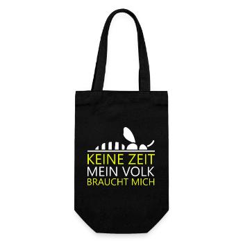 Keine Zeit mein Volk braucht mich Imker Imkerei - Geschenkbeutel für Flaschen - Schwarz - Vorne
