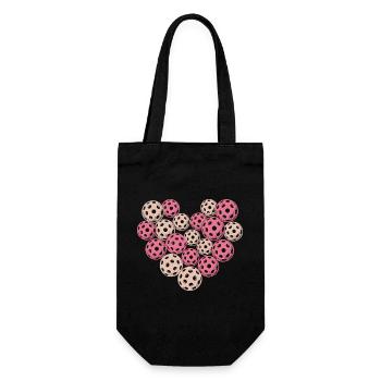 Pickleball Valentine's Day Heart Sports Gift - Gift Bag for Bottles - black - Front