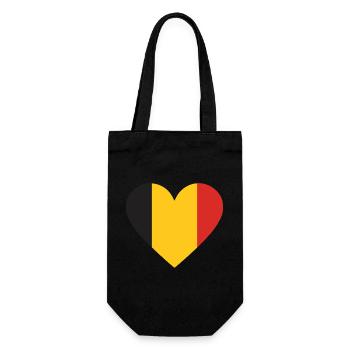 Humor, belgisch, belgisch, Flagge, Pommes, Pommes - Geschenkbeutel für Flaschen - Schwarz - Vorne