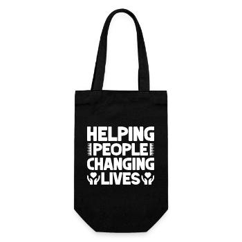 Social Worker Quote Helping People Changing Lives - Gift Bag for Bottles - black - Front