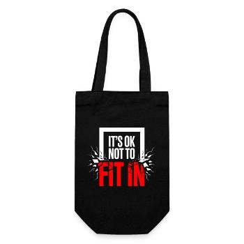 It's Ok Not To Fit In Individuality Motivation - Gift Bag for Bottles - black - Front