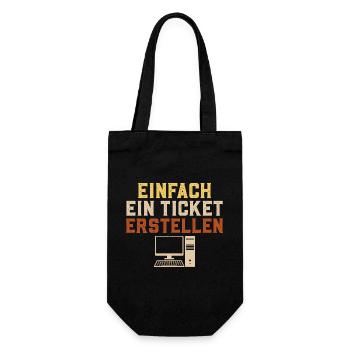 Informatik EINFACH EIN TICKET ERSTELLEN Lustig - Geschenkbeutel für Flaschen - Schwarz - Vorne