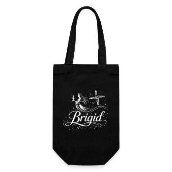 Imbolc Brigid & Flame - Symbol & Cross - Gift Bag for Bottles - black - Front