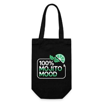100% Mojito Mood Summer Cocktail Party Lime Mint - Gift Bag for Bottles - black - Front