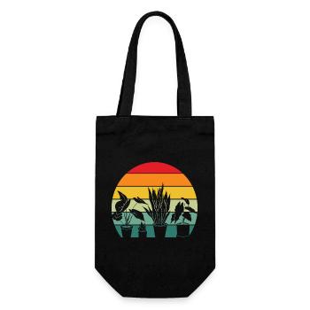 Retro Pflanzenliebhaber Pflanzen Sukkulente Blume - Geschenkbeutel für Flaschen - Schwarz - Vorne