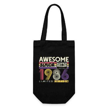 1986 Vintage 40th Birthday Gift Retro - Gift Bag for Bottles - black - Front