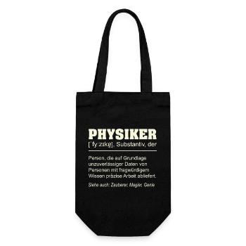 Physicist Definition – Funny Gift Design - Gift Bag for Bottles - black - Front