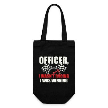 Officer, ich bin nicht gefahren, ich habe gewonnen. - Geschenkbeutel für Flaschen - Schwarz - Vorne