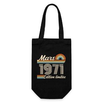 55e Cadeau d’anniversaire - Né en mars 1971 - Sac à bouteille - noir - Devant