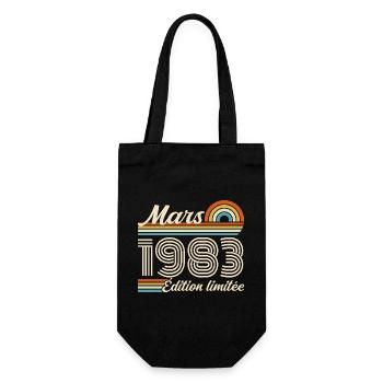 43e Cadeau d’anniversaire - Né en mars 1983 - Sac à bouteille - noir - Devant