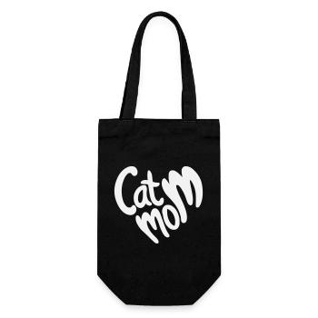 Lettrage en forme de cœur de maman chat - Sac à bouteille - noir - Devant