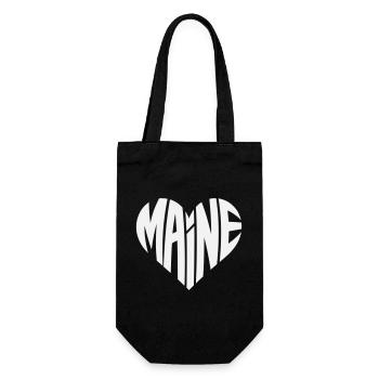Maine Heart Typo Design - Gift Bag for Bottles - black - Front