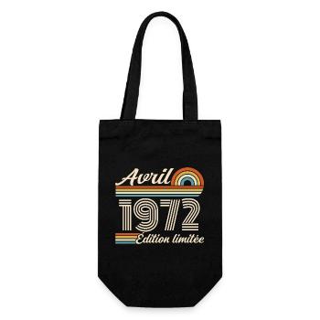  Avril 1972 anniversaire rétro 1972 April 1972 - Sac à bouteille - noir - Devant
