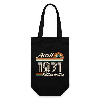 Avril 1971 anniversaire rétro 1971 April 1971 - Sac à bouteille - noir - Devant