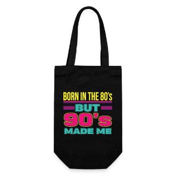 Born in the 80s But 90s Made Me Retro - Geschenkbeutel für Flaschen - Schwarz - Vorne