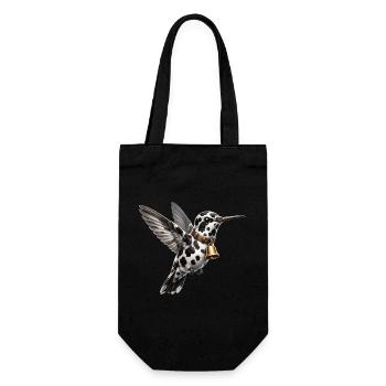 Funny Mixed Hummingbird Cow Pattern - Gift Bag for Bottles - black - Front