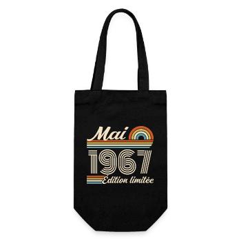 Cadeau Anniversaire 59 ans - Né mai 1967 - Sac à bouteille - noir - Devant