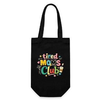 Club des mamans fatiguées - Humour des mamans cafétériques - Sac à bouteille - noir - Devant
