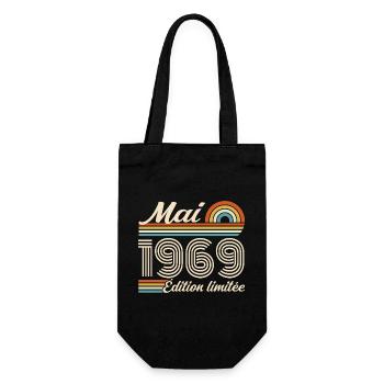 Cadeau Anniversaire 57 ans - Né mai 1969 - Sac à bouteille - noir - Devant