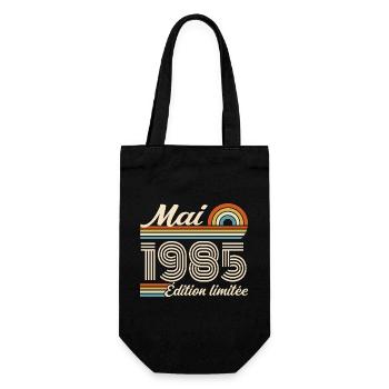 Cadeau Anniversaire 41 ans - Né mai 1985 - Sac à bouteille - noir - Devant