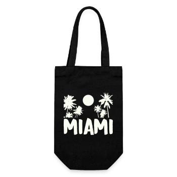 Miami Night Palm Trees - Gift Bag for Bottles - black - Front